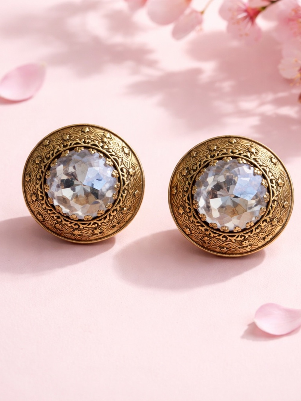 VINTAGE SIGNED VENDÔME Aurora Borealis Crystal Screw Back Earrings - Mid-Century